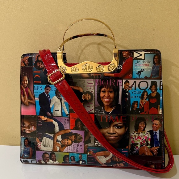Source Unknown Handbags - Michelle Obama Vinyl Tote Magazine covers Obama Handbag women’s Crossbody